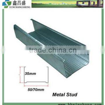 Decorative metal studs of galvanized light steel keel and metal runner track