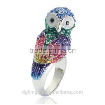 Lastest animal jewelry design Kingman crystal pigeon rings