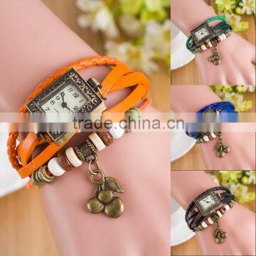 Promotional Cheap Leather Bracelet Wrist Watch For Wholesale