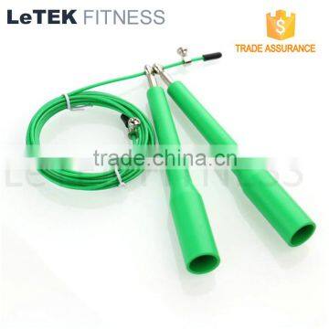 Long Handle Cable Jump Rope Crossfit with fast high-grade metal bearings for serious Cross Fit training, cardio exercise,