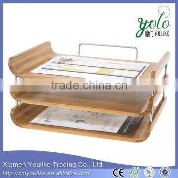 Bamboo file organizer bamboo file tray Bamboo Triple Tray