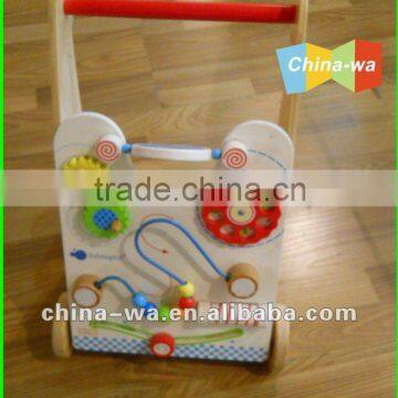 2012 wooden walker wagon or trolley toy for toddler