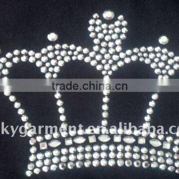 hot fix rhinestone motif crown design