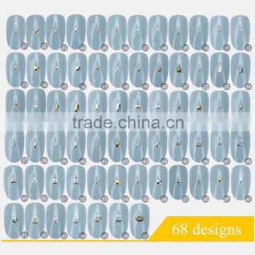 2016 new trendy 68 designs nail art stencil, 3D alloy rivet Nail Art Decoration