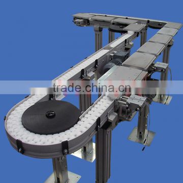 Cosmetics products mini bottles conveyor line