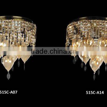 Turkish Hand Blown Glass Crystal Ceiling Lamp Luxury Round Crystal Ceiling Lamp Hallway Corridor Balcony Ceiling Lamp photo-3