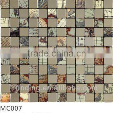 MC007 Self-adhesive acp mosaic aluminium composite wall panel ceramic tile