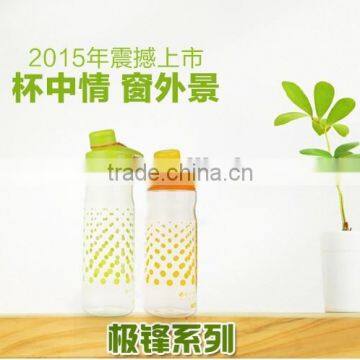BPA Free clear sports plastic water bottle for outdoor