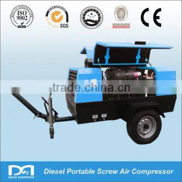 trailer mounted Diesel engine Portable screw type Air Compressor portable for mining