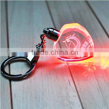 LED Light Crystal Keychain for Decoration or Holiday Gifts