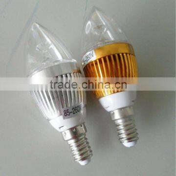 Flame tip or blunt tip 3x1w E14 led bulb