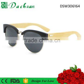 Unisex style 1.1mm TAC polarized round bamboo sunglasses factory