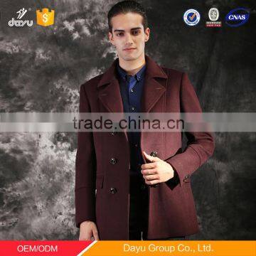 Hot Selling Purplish Red Winter Thick Warm Stock German Woolen Coat Wool Cashmere Blended Coat photo-4