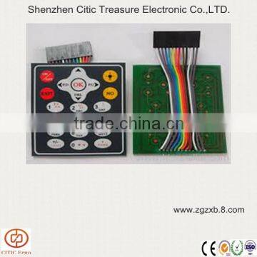 Custom membrane switch keypad with pcb