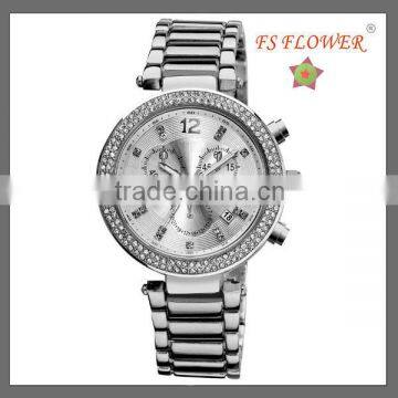 Occident Women Casual Stainless Steel Watch Chronograph Movement Watch