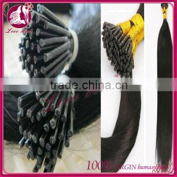 cheap and high quality light color 100 human hair extensions i-tip hair