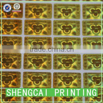 Free design ! secure genuine custom 3D gold color custom hologram sticker