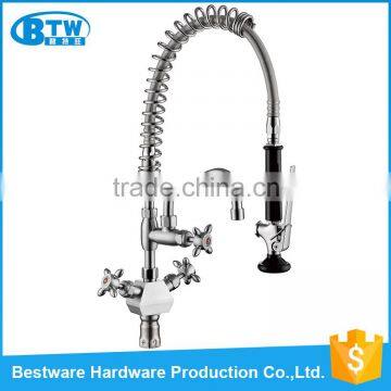 Dual handle deck mounted stainless steel 304 commercial upc kitchen faucet