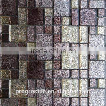 crystal gold foild mosaic, kitchen decoration mosaic, wall decorations mosaic( PM234859)