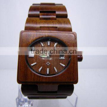 Hot Sale Top Gift Item Black Ebony Wood Watch Square Face Luxury Wristwatch Wooden Watches for Men Gifts
