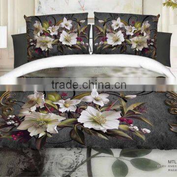 3D Print Flowers Roses Bedding Set Quilt Cover black Ground Bedsheet Pillowcase