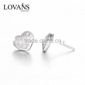 2016 Fashionable Heart Shape Design 925 Silver For Women Earrings