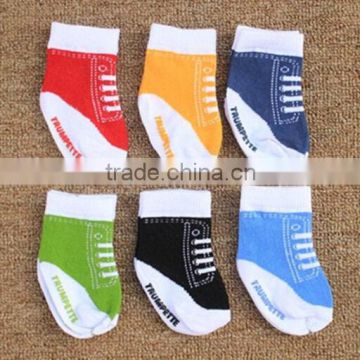 High quality baby boys kids toddlers anti-slip shoe-like socks , baby floor socks