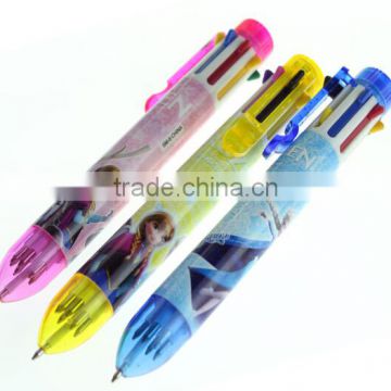 Good design 8 colors ball pen frozen elsa anna / 8 Color Ballpoint Pen / plastic ballpoint pen