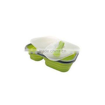 Food grade foldable silicone lunch box