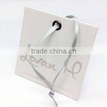 Customized Paper Hang Tag With Ribbon For Garment