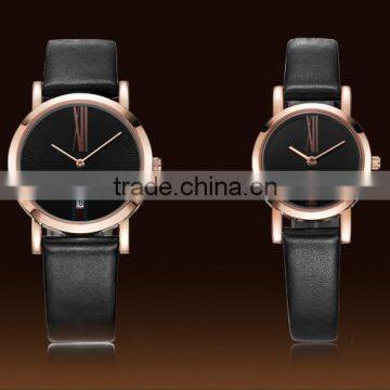 Leather Quartz Pair Couple Watches With Fashion Design