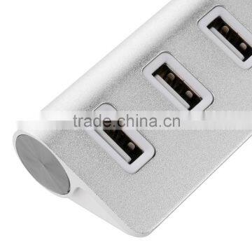 Multi 4 Port Aluminum Man Usb 2.0 Hub From China Suppliers With Blue LED Indicator Lights photo-4