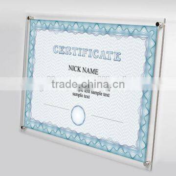 hang on the wall acrylic certificate display frame