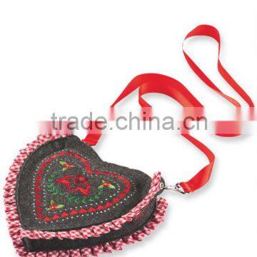 2013-1006 heart dirndl bag, heart bag , trachten bag , bavarian bag , oktoberfest bag