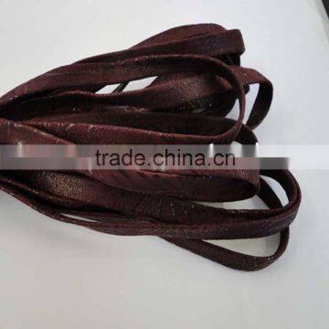 Flat Nappa Leather cords - Real Nappa Leather Flat-10MM-Plain style-vintage bordeaux