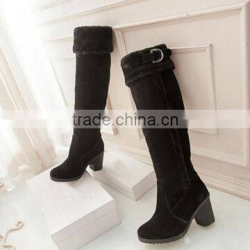 2016 Factory Sell Chunky Heel High Heel Long Boots Sexy Knee Boots for Women CP6626