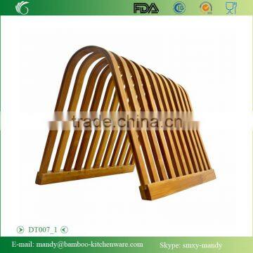 Fashion Design Bamboo Dish Rack, Bamboo Rack for Large Dishes and Plates photo-2