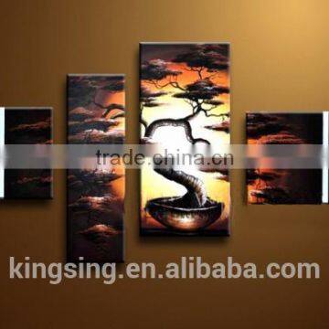 Handmade Landscape decorative multi-panel canvas oil painting 16890