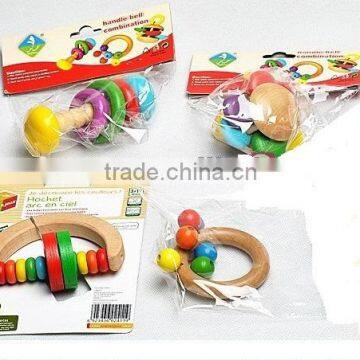 2014 hot sale wooden toys, handle bell combination