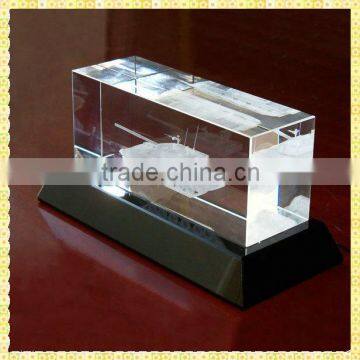 Personalized 3D Laser Engraving Crystal Block For Business Souvenir Gifts