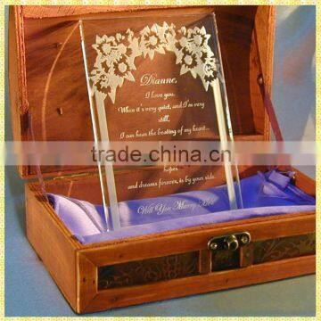 Customized Engraved Glass Royal Wedding Invitation Cards For Guest Souvenir Gifts