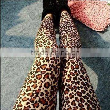 Fashion Vintage Leopard Prints Leggings wholesale free shipping cartoon cross pants sport women