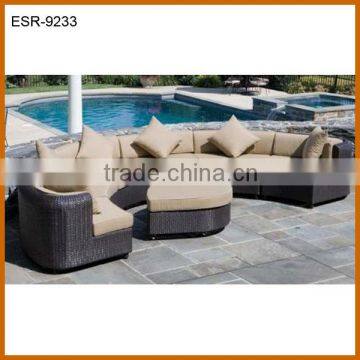 New Design Wicker Half Moon Sofa Group