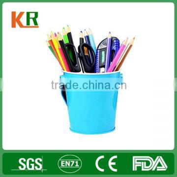 Custom size Plain Tin pen holder round Brush pot