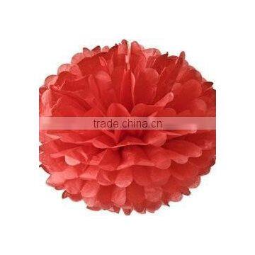 Christmas Party Supplies Decorations Red Tissue Paper Pom Poms 10", 15", 20"