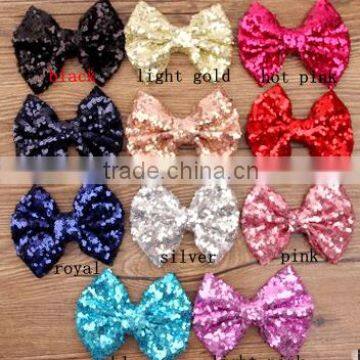 sequin fabric bowknot-handmade glitter slender hair bows-decorative clips bows