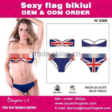 Hot Sale Sexy New Cheap Price Sexy Women Printed UK Flag Bikini Swimwear Womens Swimsuits