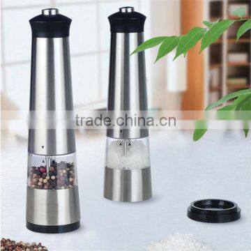 stainless steel salt and pepper grinder with light