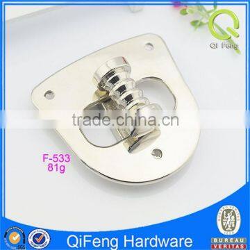 F-533 gold box lock,turn locks for handbag metal ornament