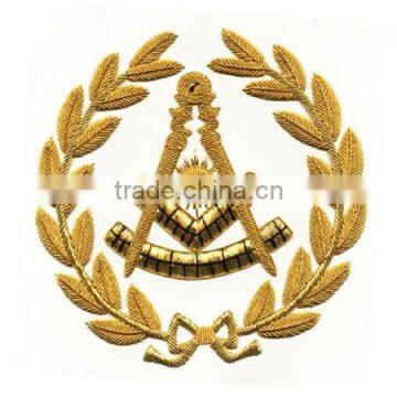 custom Hand embroidered bullion wire masonic badges